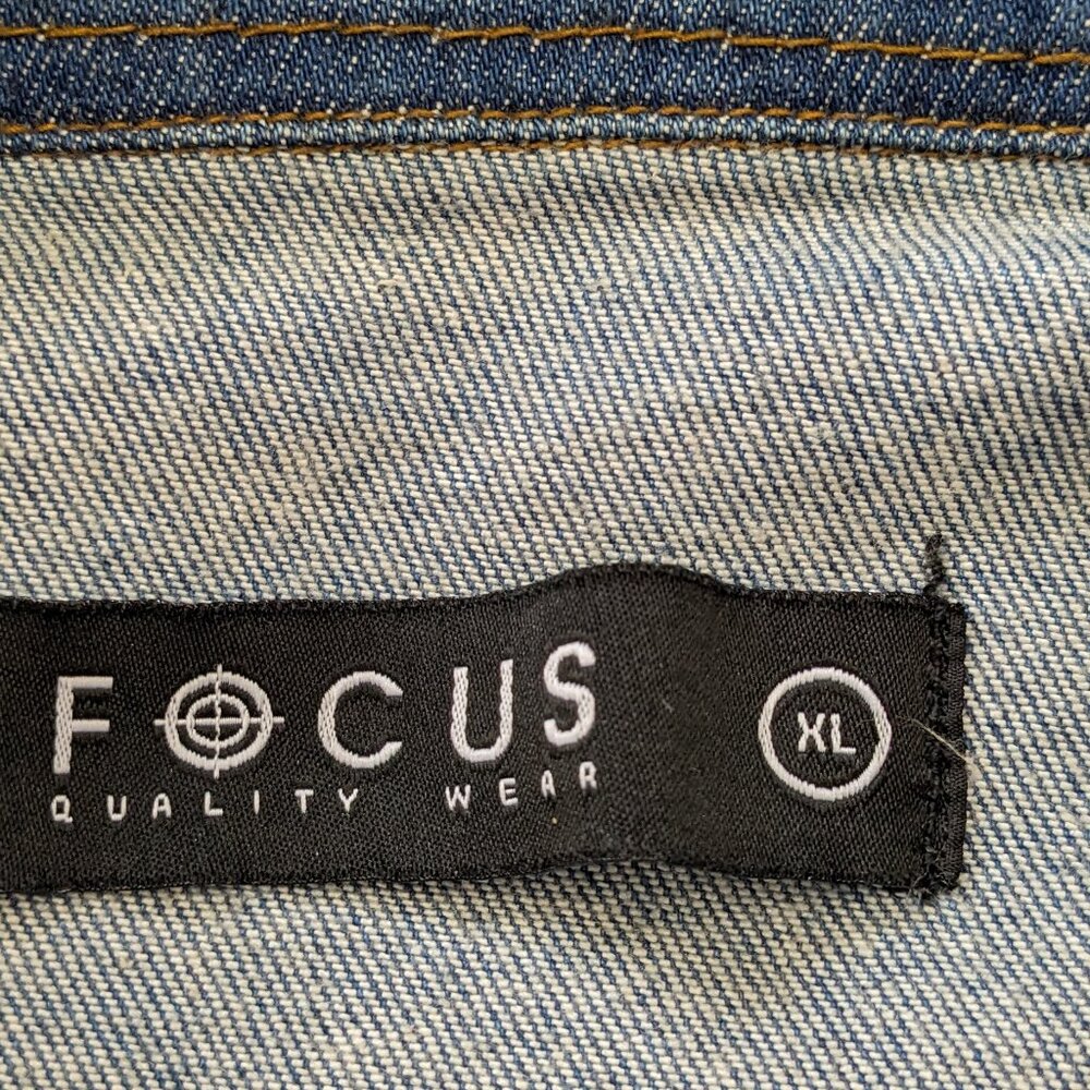 Vintage Y2K Focus Men's Denim  Comic  Jacket Size XL Blue - Picture 11 of 12